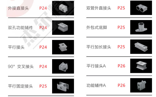 铝合金第三代精益管连接件|配件规格大全